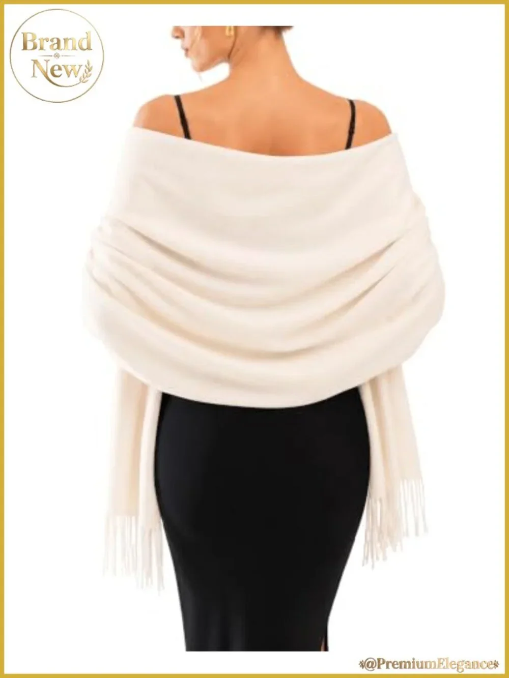 Womens Pashmina Shawl Wrap Evening Dress Shoulder Wrap Tassel Scarf